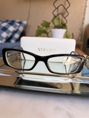 Versace Eyeglass Frames MOD 3088-B Black Crystals 51-17 135 Italy